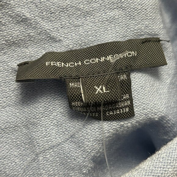 French Connection Knit Turtleneck Sweater Super Soft Ribbed Trim Light Blue W XL - Picture 6 of 7